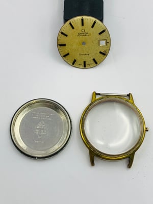 Image of vintage gold plated Omega geneve 1960's/70's gents watch Case,used,ref#(om-62)