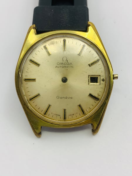 Image of vintage gold plated Omega geneve 1960's/70's gents watch Case,used,ref#(om-70)
