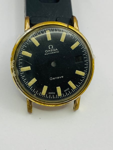 Image of vintage gold plated Omega geneve 1960's/70's gents watch Case,used,ref#(om-74)
