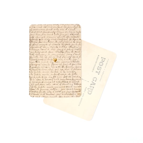 Image of Carte Postale COEUR / DORÉ / OLD LETTER