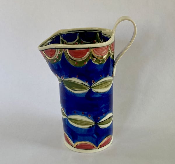 Image of Small  and medium sized jug Pink and blue 