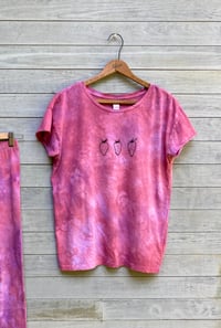 Image of Hand Dyed Strawberry Tee, Oversized, Organic Cotton