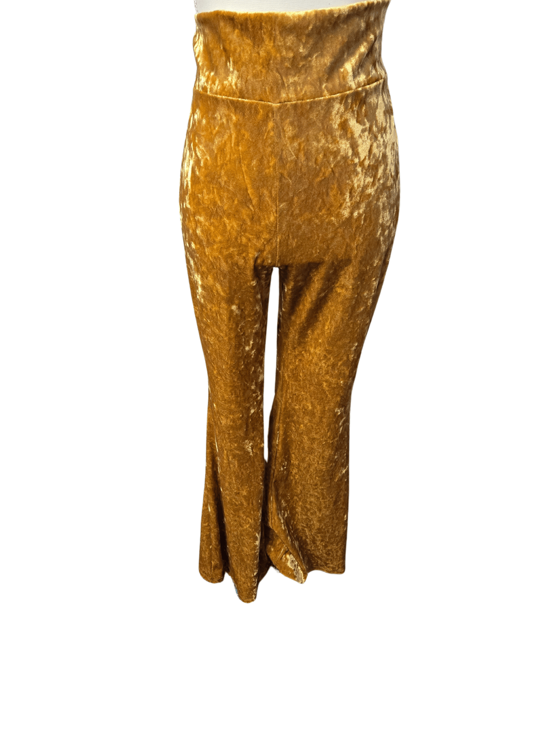 Image of Gold Velvet Bell Bottom Pants