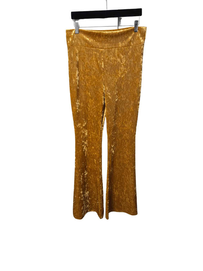 Image of Gold Velvet Bell Bottom Pants