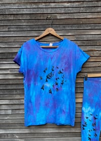 Image of Hand Dyed Birds Tee, Oversized, Organic Cotton