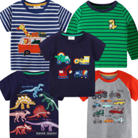 Image 1 of Boys T Shirts Dinosaurs Cars Diggers Trucks 