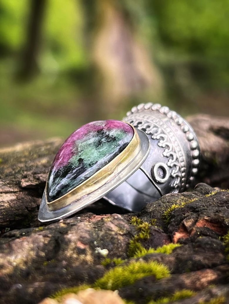 Image of Ruby in Zoisite Ring