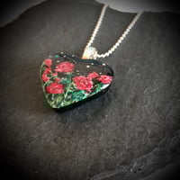 Image 4 of Rose June Birth Flower Heart Pendant