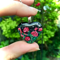 Image 1 of Rose June Birth Flower Heart Pendant