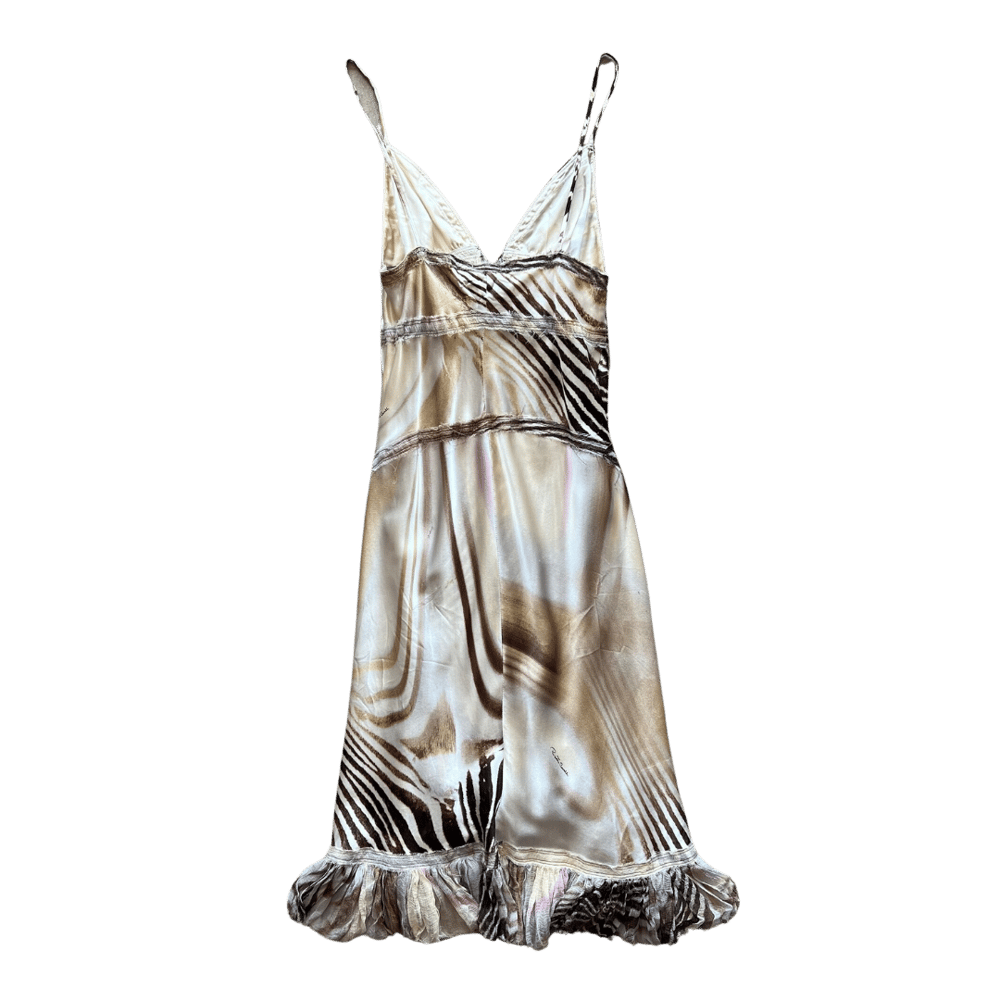 Image of ROBERTO CAVALLI PSYCHEDELIC ZEBRA DRESS