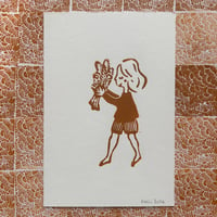Image 1 of Petite fille au bouquet - Ocre