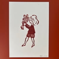 Petite fille au bouquet - Sanguine