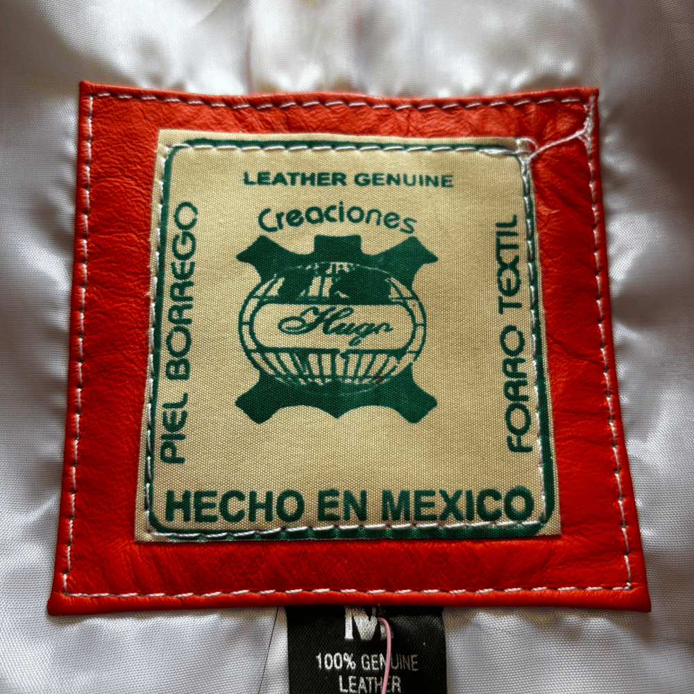 Image of ORANGE STAR LEATHER JACKET