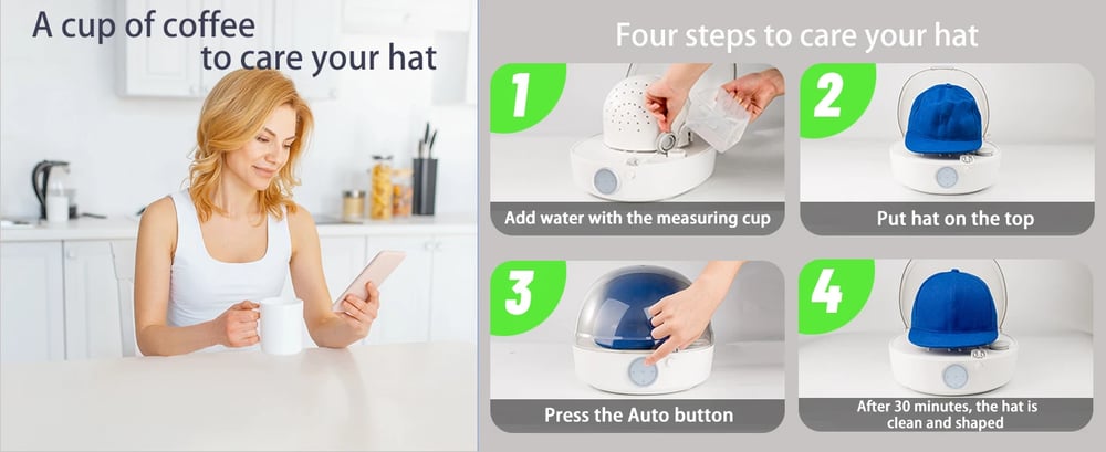 Automatic Hat Steam And Cleaning Iron Drying Bucket 