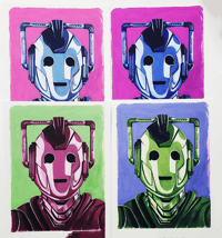 Image 1 of Cyberman - Dr Who -  Watercolor Prints - 3 variations