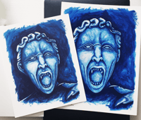 Image 2 of Dr Who - Weeping Angel - DON'T BLINK - Original Watercolor Painting