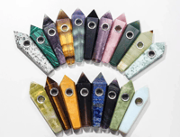 Quartz Crystal Smoking Pipe Multi Color + 1pc brush