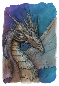 Image 2 of Rock Dragon Print (color)