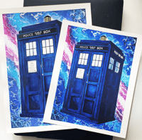 Image 2 of Dr Who - Tardis - Original Watercolor Art & Print