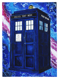 Image 3 of Dr Who - Tardis - Original Watercolor Art & Print