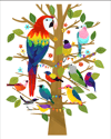 "Birds of a feather" Full & Bare Tree versions archival prints 8x10 & 5x7 