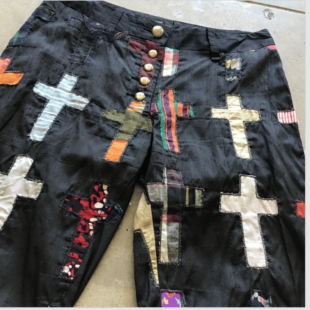 Image of PATCHWORK CROSS PANTS
