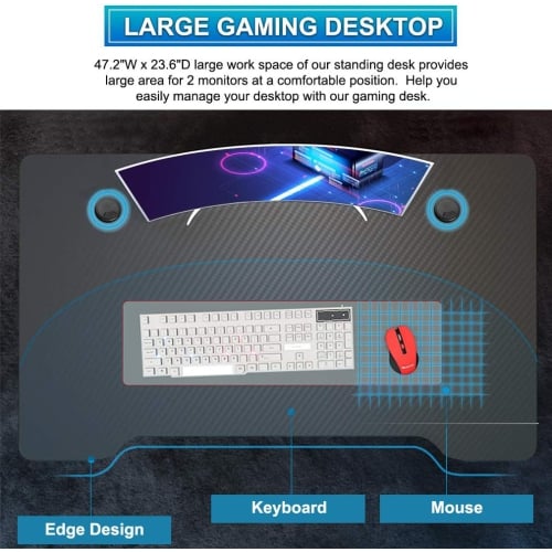 Gaming Desk Computer Desk 47.2 inches Writing Desk Office Desk Student PC Desk Extra Large