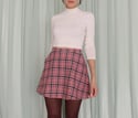 Marcia Skirt - Pink Tartan