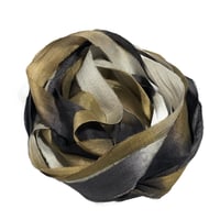 Image 6 of 10YD. COVERED WAGON  HAND DYED RECYCLED SARI SILK RIBBON BUNDLES by COLOR KISSED SILK