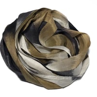 Image 8 of 10YD. COVERED WAGON  HAND DYED RECYCLED SARI SILK RIBBON BUNDLES by COLOR KISSED SILK
