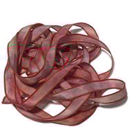 Image 4 of 1PC.  RED HOT  42" Hand dyed finished edge Habotai silk ribbon 