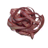 Image 5 of 1PC.  RED HOT  42" Hand dyed finished edge Habotai silk ribbon 