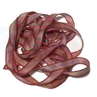 Image 6 of 1PC.  RED HOT  42" Hand dyed finished edge Habotai silk ribbon 