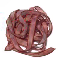 Image 8 of 1PC.  RED HOT  42" Hand dyed finished edge Habotai silk ribbon 