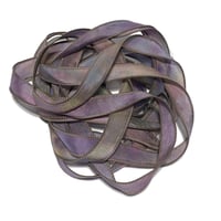 Image 2 of 1PC.  SHADOW DANCER  42" Hand dyed finished edge Habotai silk ribbon