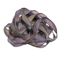 Image 4 of 1PC.  SHADOW DANCER  42" Hand dyed finished edge Habotai silk ribbon