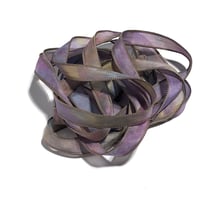 Image 5 of 1PC.  SHADOW DANCER  42" Hand dyed finished edge Habotai silk ribbon