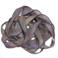 Image 1 of 1PC.  SHADOW DANCER  42" Hand dyed finished edge Habotai silk ribbon