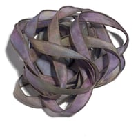 Image 7 of 1PC.  SHADOW DANCER  42" Hand dyed finished edge Habotai silk ribbon
