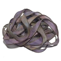 Image 8 of 1PC.  SHADOW DANCER  42" Hand dyed finished edge Habotai silk ribbon