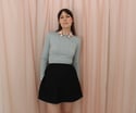 Phuncle Long Sleeve Cropped Merino T Sweater - Duck egg blue