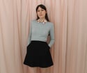 Phuncle Long Sleeve Cropped Merino T Sweater - Duck egg blue