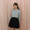 Phuncle Long Sleeve Cropped Merino T Sweater - Duck egg blue