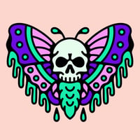 Image 2 of Slime Skull Moth Square Art Print