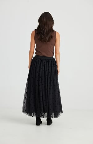 Image of Carrie Skirt. Black Polka Dot Tulle. By Brave and True.