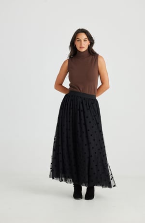 Image of Carrie Skirt. Black Polka Dot Tulle. By Brave and True.