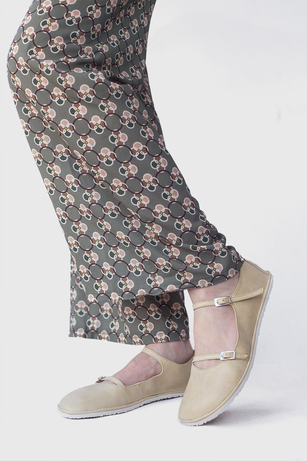 Image of Margot strappy flats in Pale Yellow