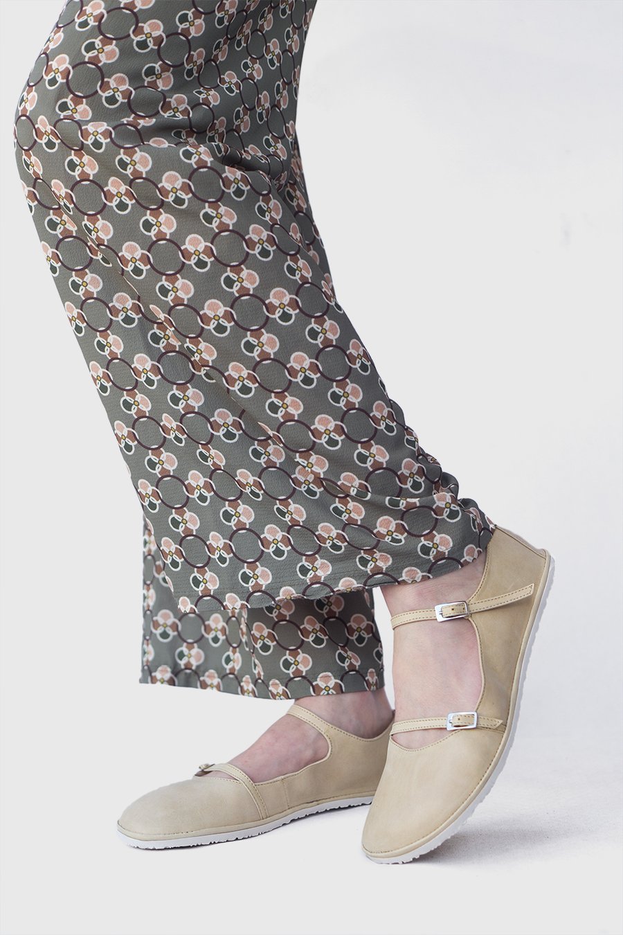 Image of Margot strappy flats in Pale Yellow