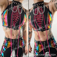 Image 1 of #1 RAINBOW STARS & SPIKES HALTER