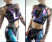 Image 4 of #3 MERMAID SPIKES & CHAINS PEEPHOLE CROP TOP